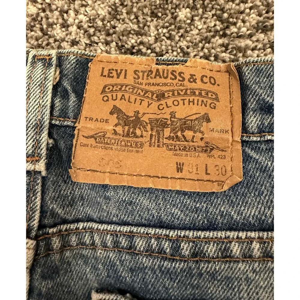 Vintage 1990 Levi's 505 Orange Tab Denim Jeans USA Made Regular Straight 30x27